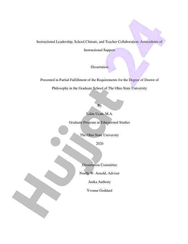 Instructional leadership and school climate analysis