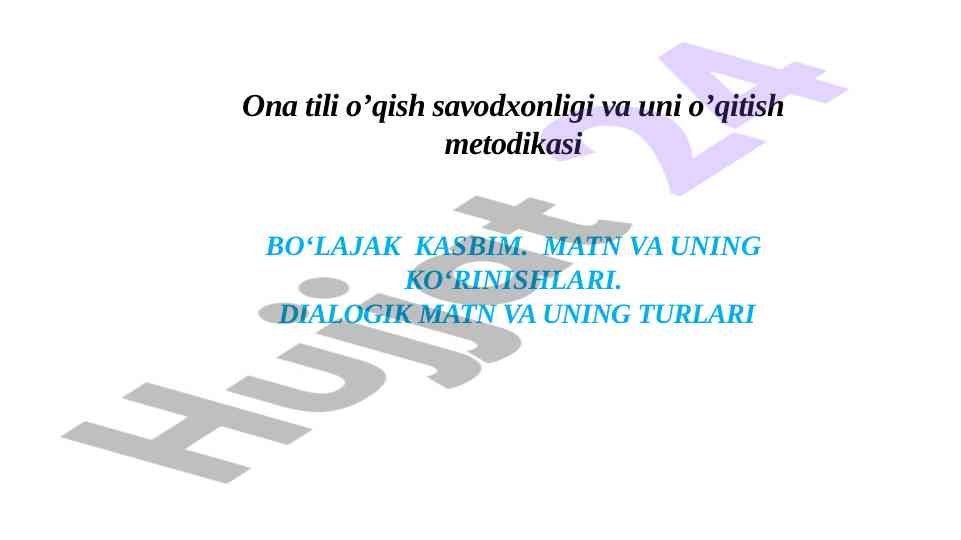 Ona tili o‘qitish metodikasi va kasb tanlash