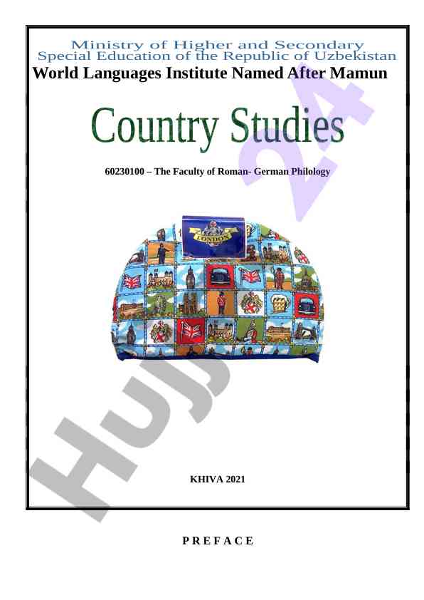 Country studies overview for language learning