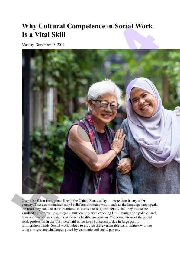 Cultural competence importance in social work