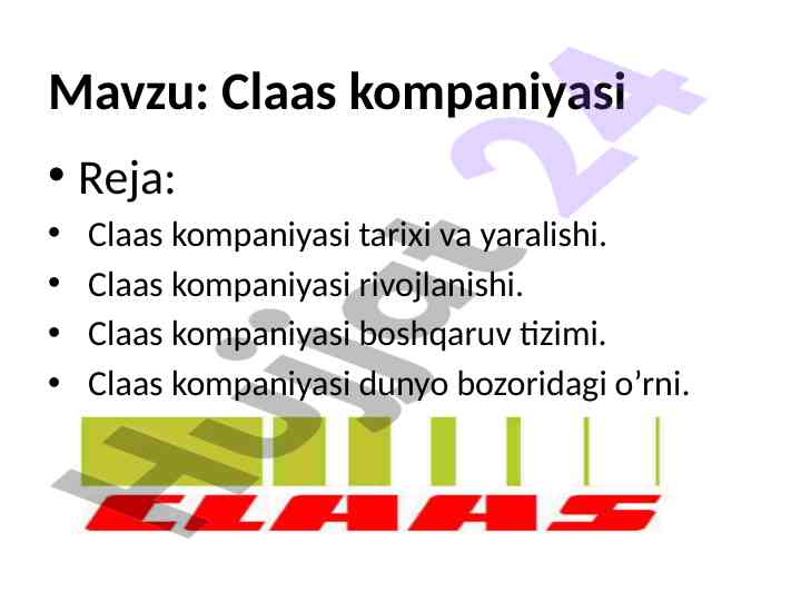 Claas kompaniyasi tarixi va rivojlanishi