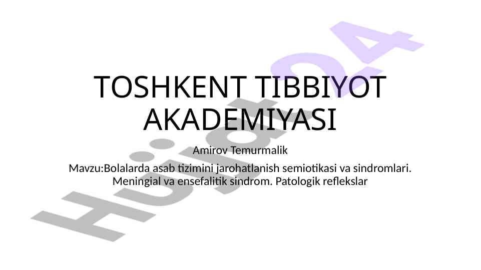 Bolalarda asab tizimining jarohatlanish semiotiği