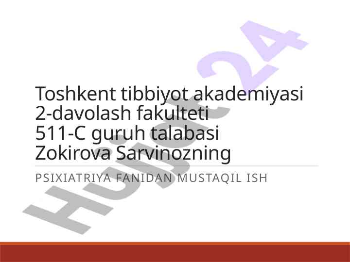 Pedagogik qoloqlik tushunchasi psixiatriya fanida