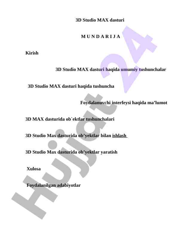 3D Studio MAX Dasturiga Kirish
