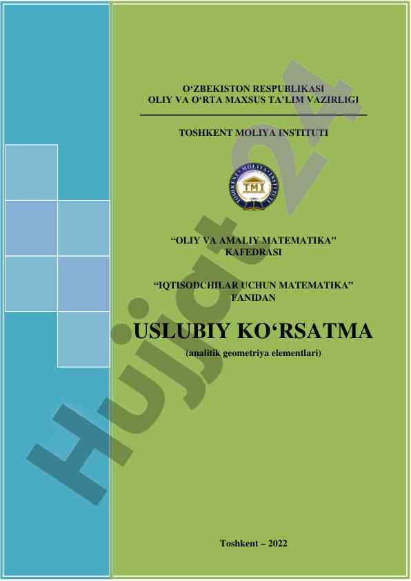 Iqtisodchilar uchun matematikada analitik geometriya