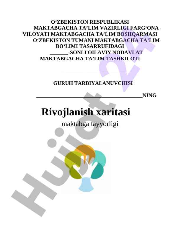 Bolalarning maktabga tayyorlik xaritalari