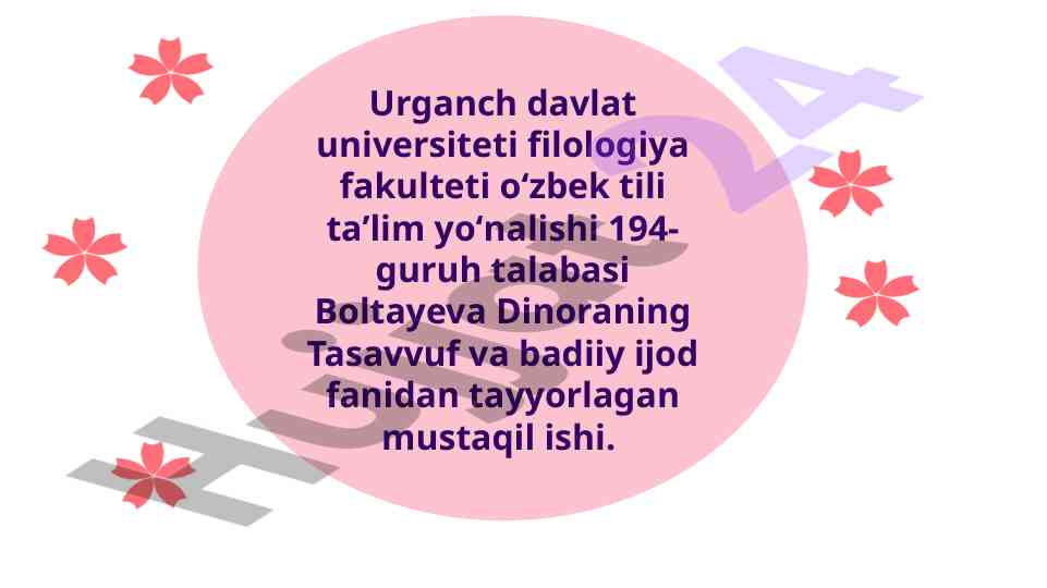Tasavvuf timsollarining badiiy ijodga koʻchishi