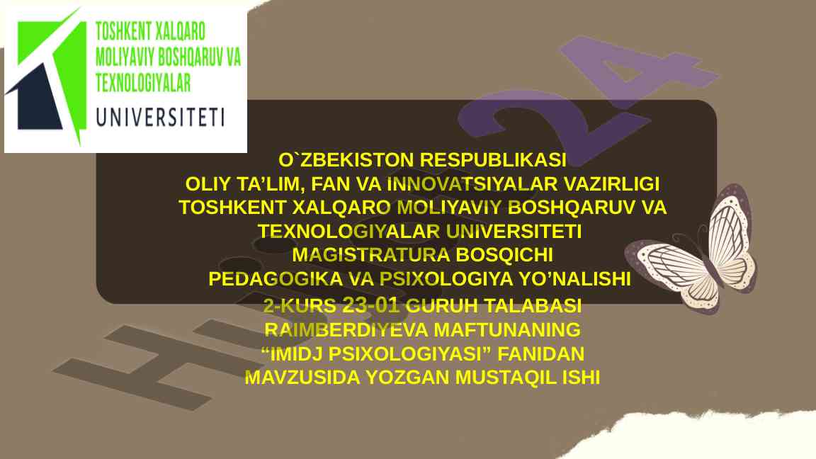 Psixologiyada imidni o'rganish yo'nalishlari