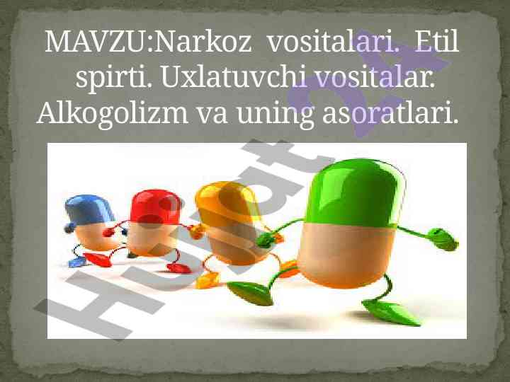 Narkoz vositalari va ularning ta'siri