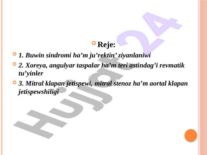 Buwin sindromi ha’m ju’rektin’ ziyanlaniwi