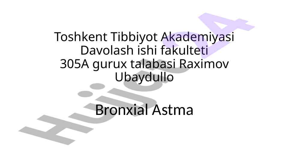Bronxial astma: sabablari va belgilari
