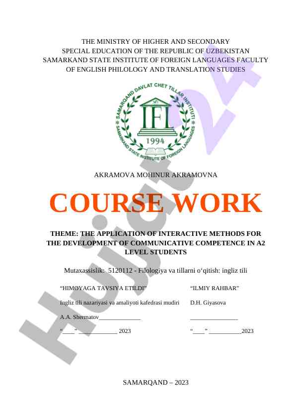 Interactive methods for developing communicative competence