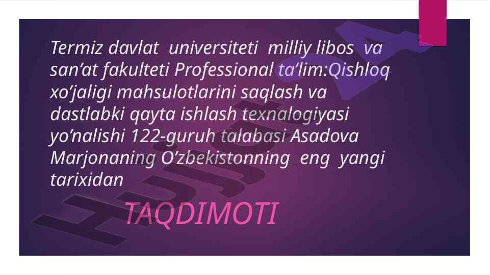O‘zbekiston respublikasi demokratik jamiyat asoslari