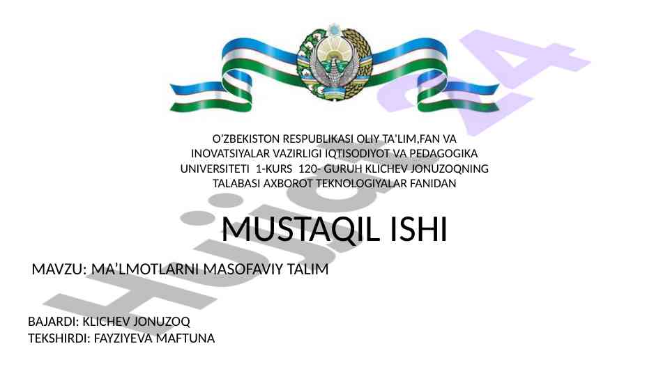 Masofaviy ta'lim: zamonaviy ta'lim shakli