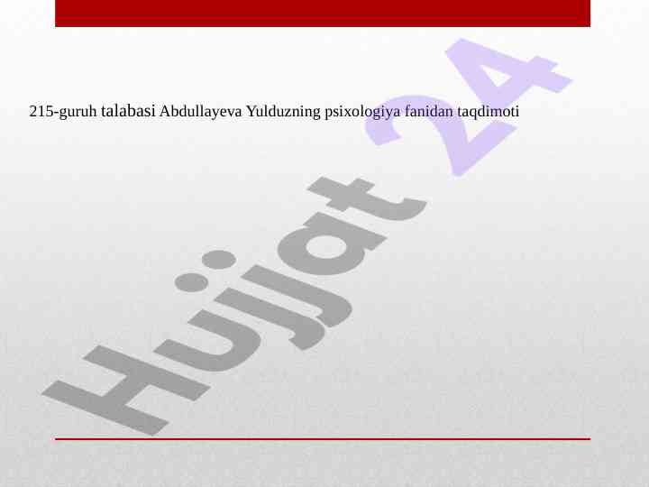 Ontogenezda inson psixikasining rivojlanishi