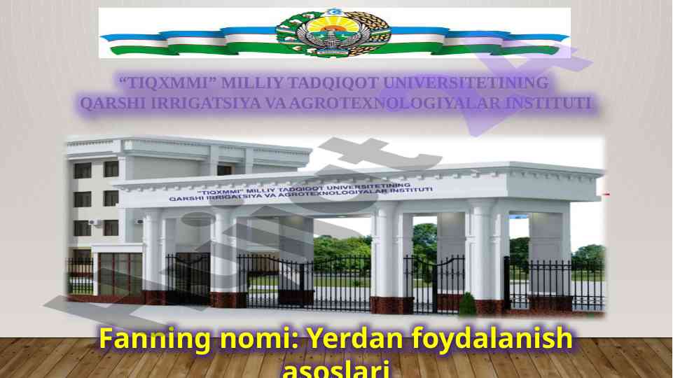 Yerdan foydalanish asoslari ijtimoiy munosabatlar