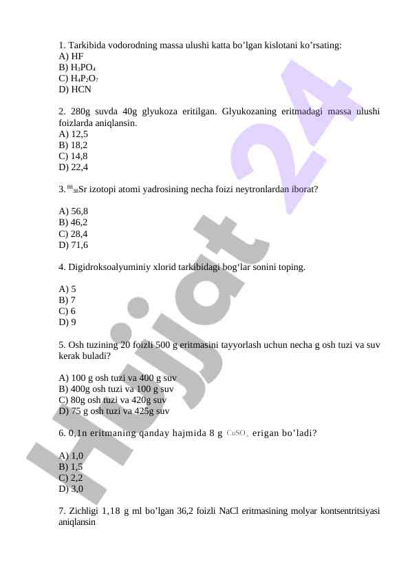 Himoya qilish energiya vodorod massasi testi