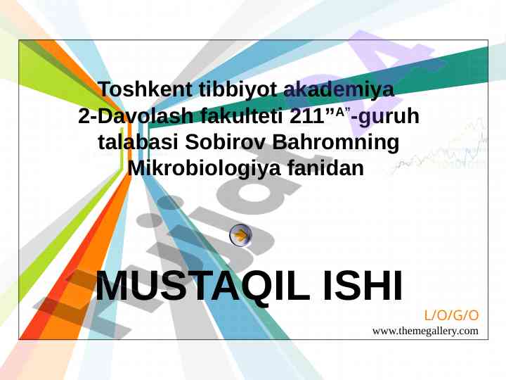 Mikroorganizmlarga tashki muhit omillarining ta’siri