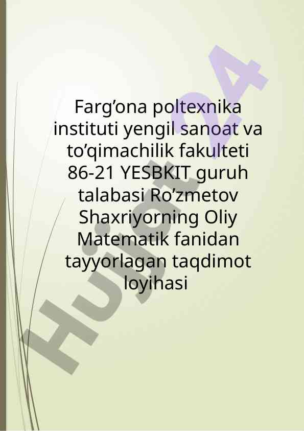 Diskret tasodifiy miqdor ta’qsimoti taqdimoti