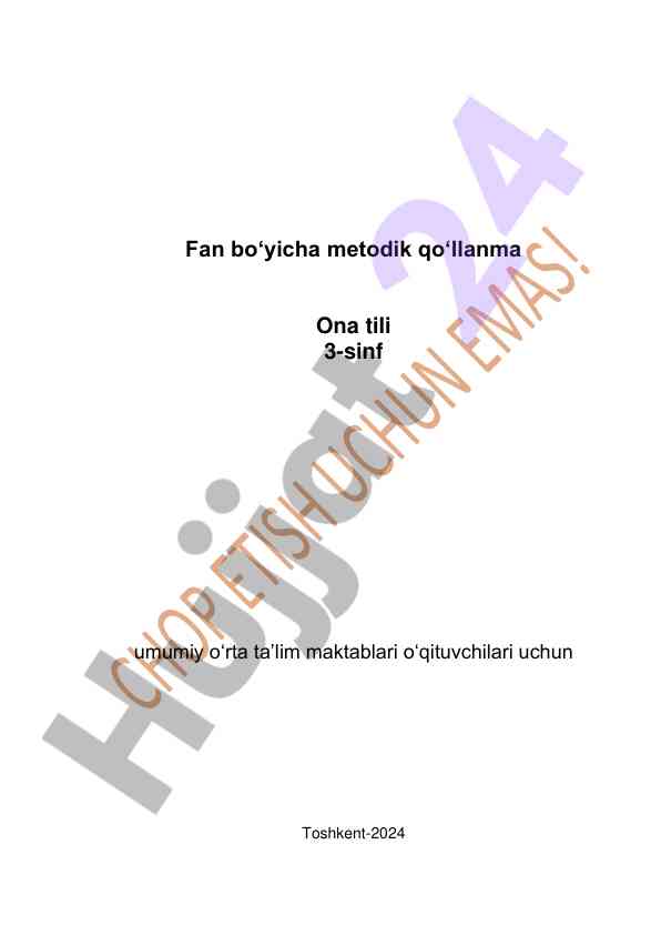 Ona tili 3-sinf umumiy o‘rta ta’lim metodik qo‘llanma