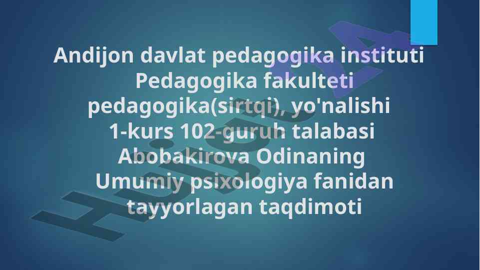 Yosh va pedagogik psixologiya fanining muammolari