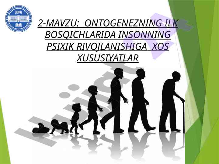 Ontogenezning ilk bosqichlarida insonning psixik rivojlanishi