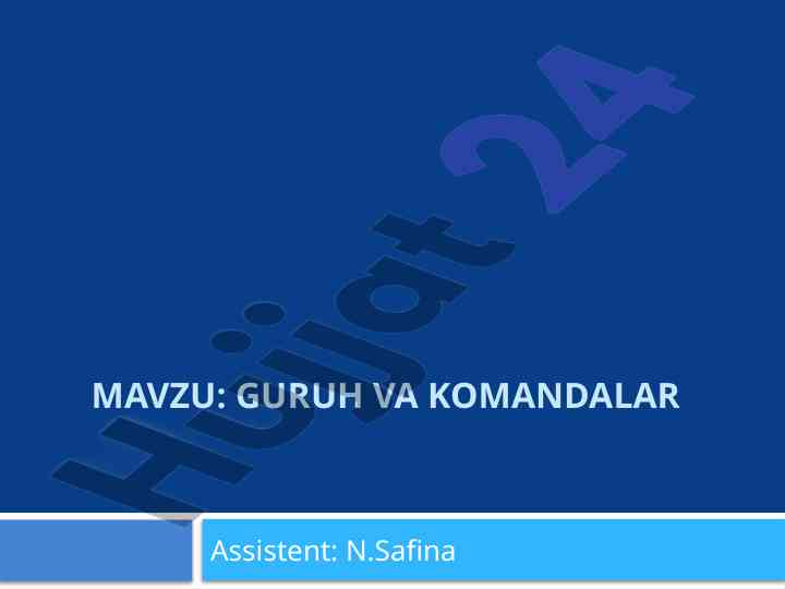 Guruhlar va komandalar: samarali tashkil etish usullari