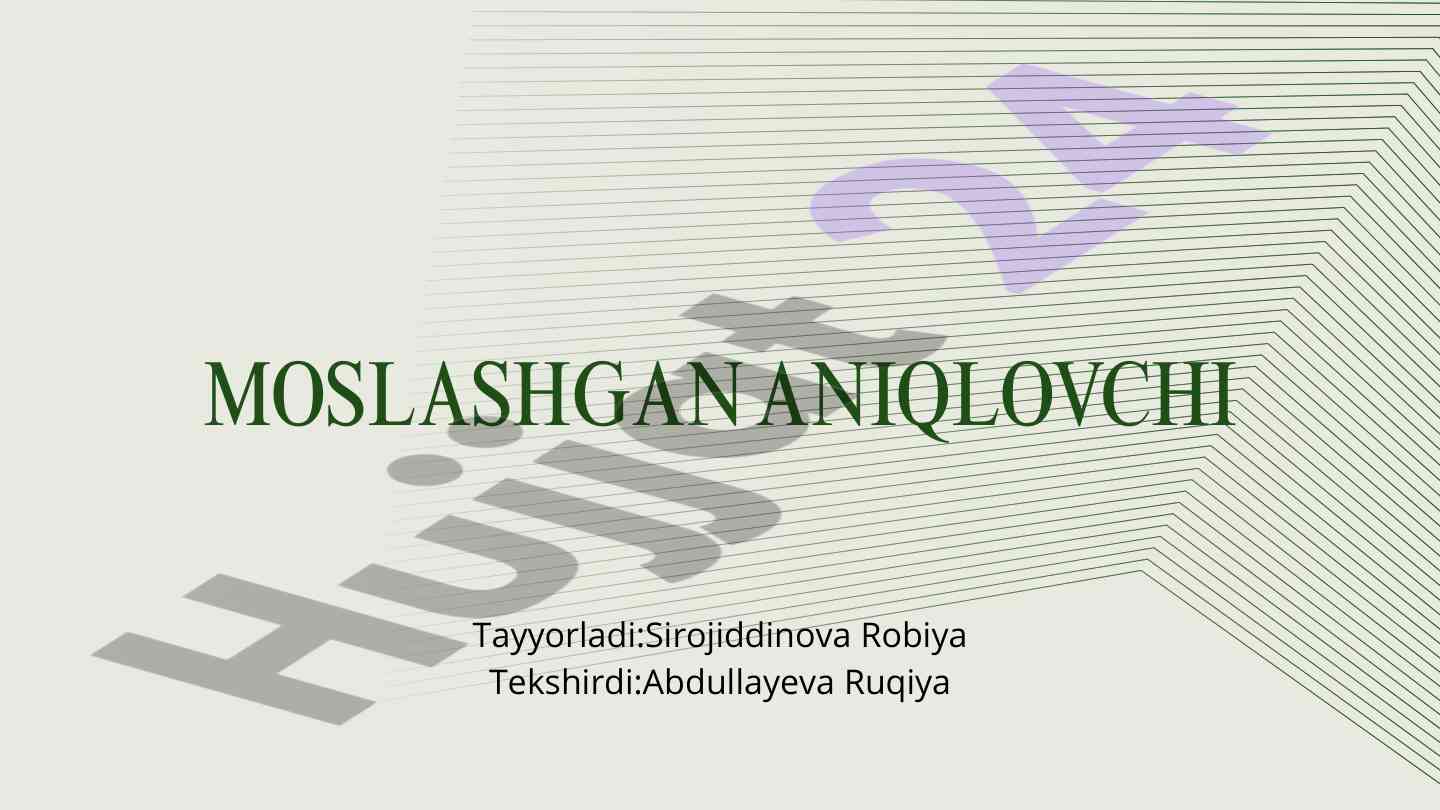 Moslashgan aniqlovchi turlari va yozilish qoidalari