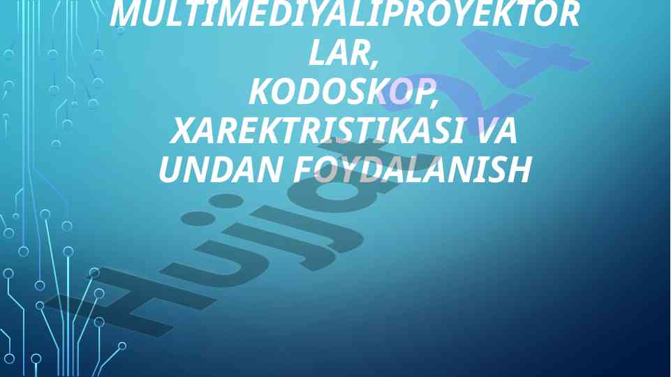 Multimediyali proyektorlar texnik xarakteristikasi