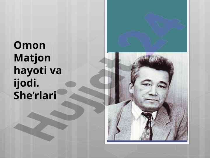 Omon matjon hayoti va ijodi tahlili