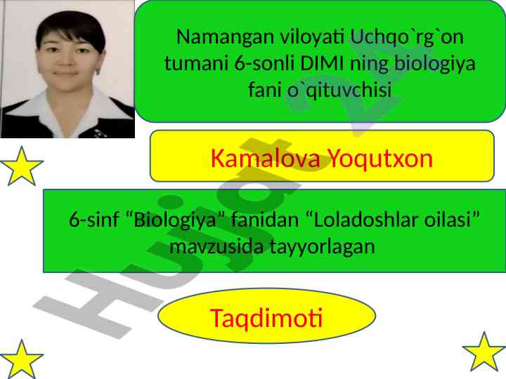 Loladoshlar oilasi mavzusida taqdimot