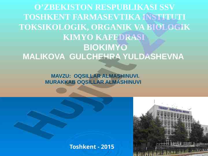Oqsillar almashinuvi va hazm bo‘lishi