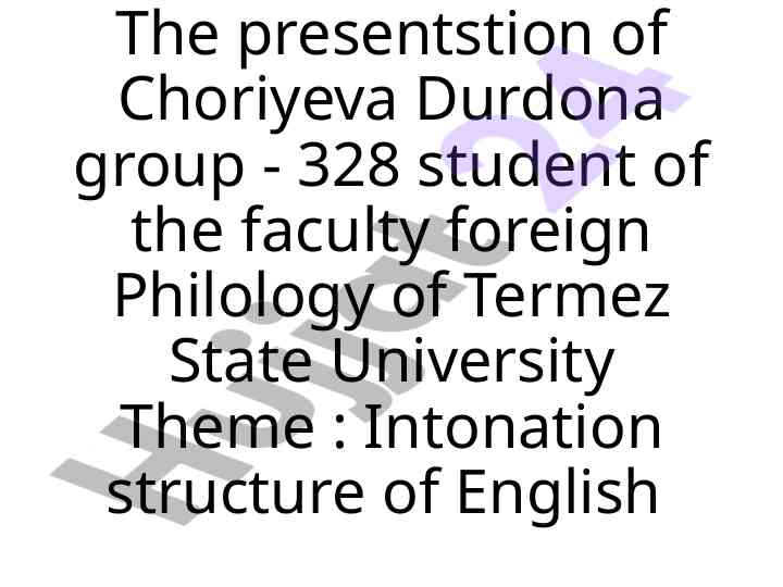 Intonation structure in english language learning