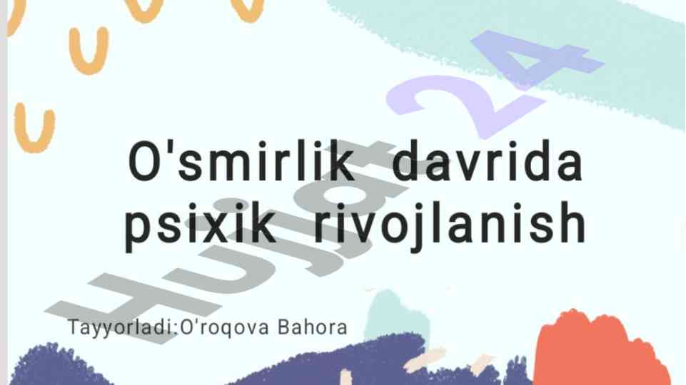 O’smirlik davrida fiziologik o’zgarishlar tahlili
