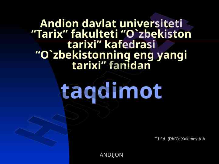 O‘zbekiston tarixi sohasida ta’lim islohotlari