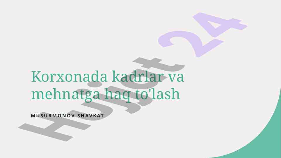 Kadrlar boshqaruvi va strategiyalar: innovatsion yondashuvlar