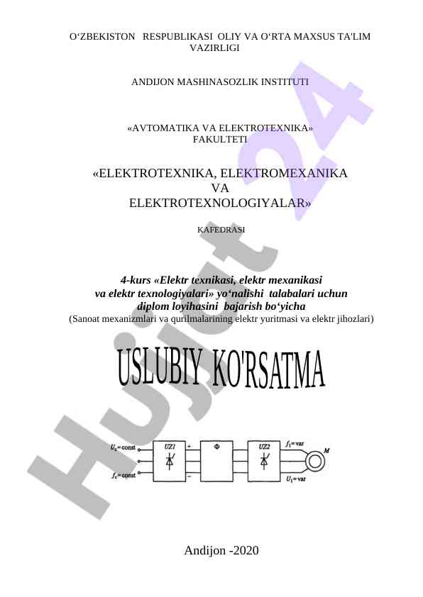 Diplom loyiha bajarish bo‘yicha tavsiyalar
