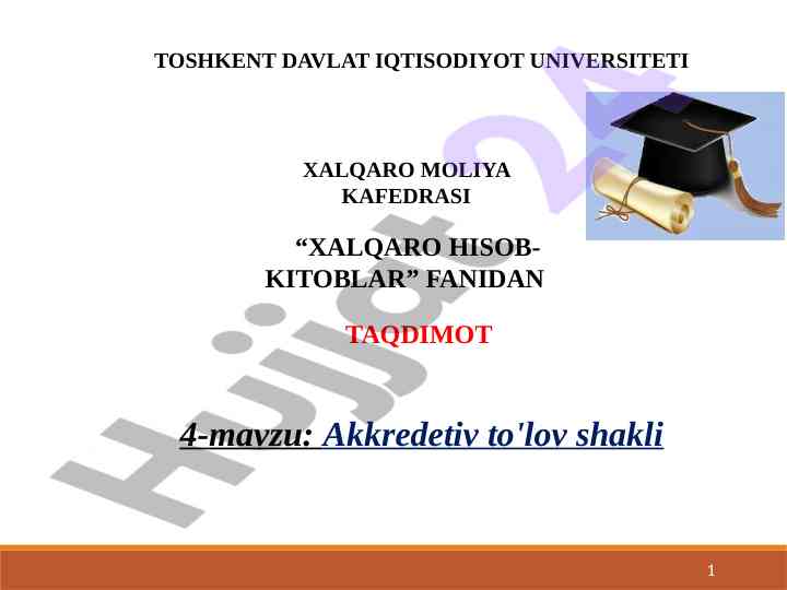 Akkredetiv to'lov shakli taqdimoti