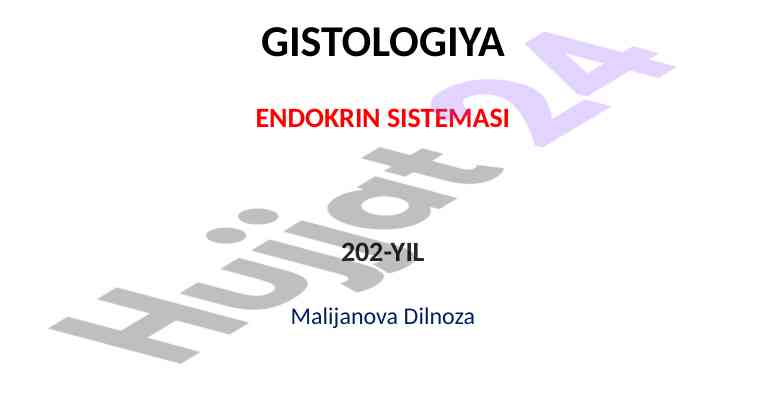 Gistologiya endokrin sistemasi savollari