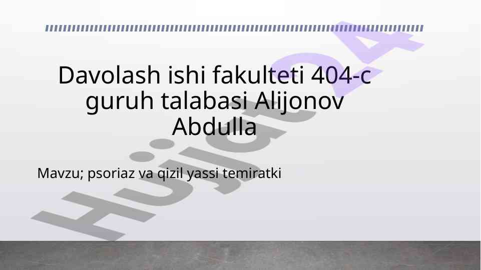 Psoriaz bilan bog‘liq tahlil va patogenezi