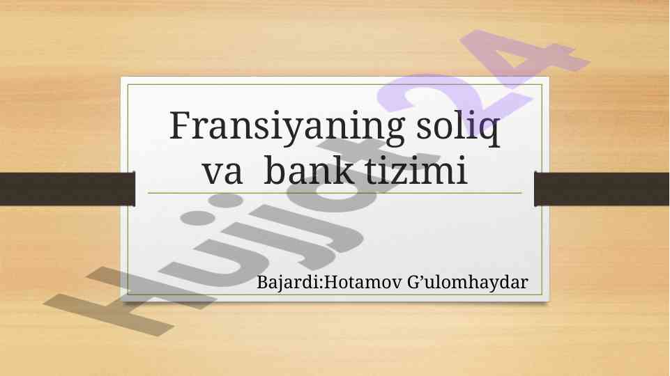 Fransiya soliq tizimi statistikasi va tuzilishi