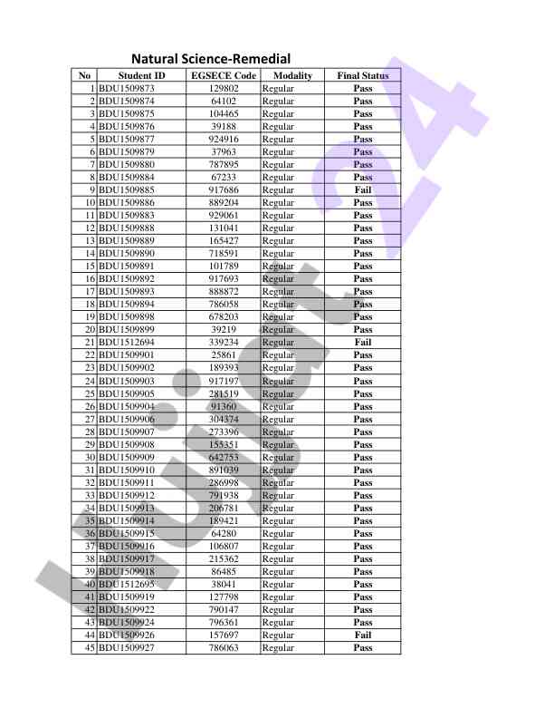 Student id modality final status report