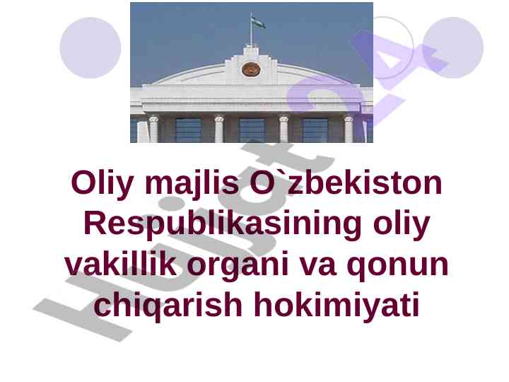 O’zbekiston respublikasi oliy majlisi qonunlari