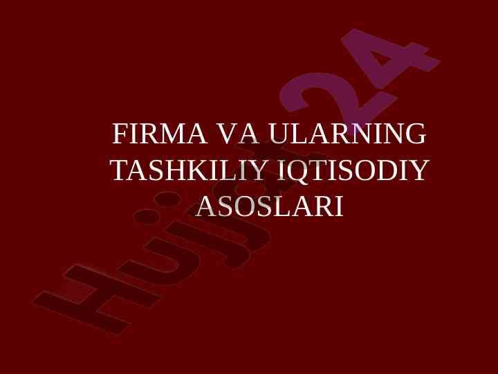 Tadbirkorlik faoliyati asoslari va produktsiya