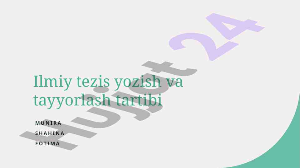 Ilmiy tezis yozish va tayyorlash tartibi