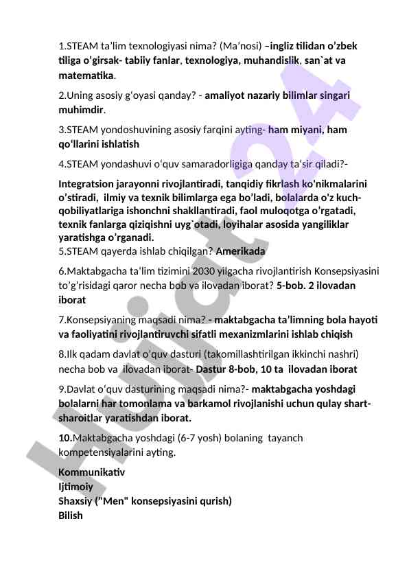 Steam ta’lim texnologiyasi va uning asosiy g‘oyalari