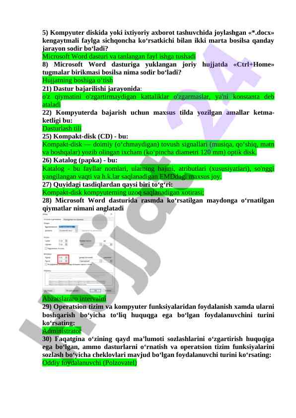 Microsoft word dasturiga oid muhim tavsiyalar