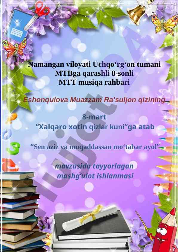 Xalqaro xotin qizlar kuni musiqa faoliyati