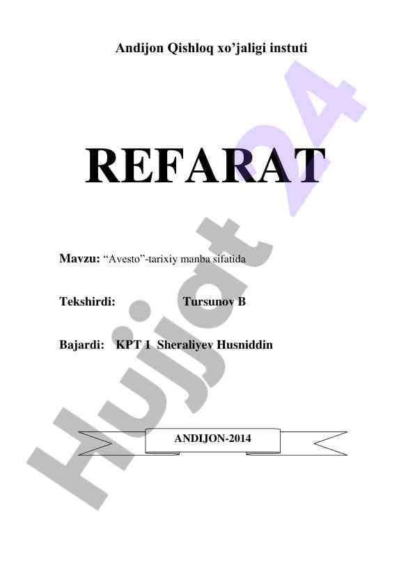 Avesto tarixiy manba sifatida tahlil