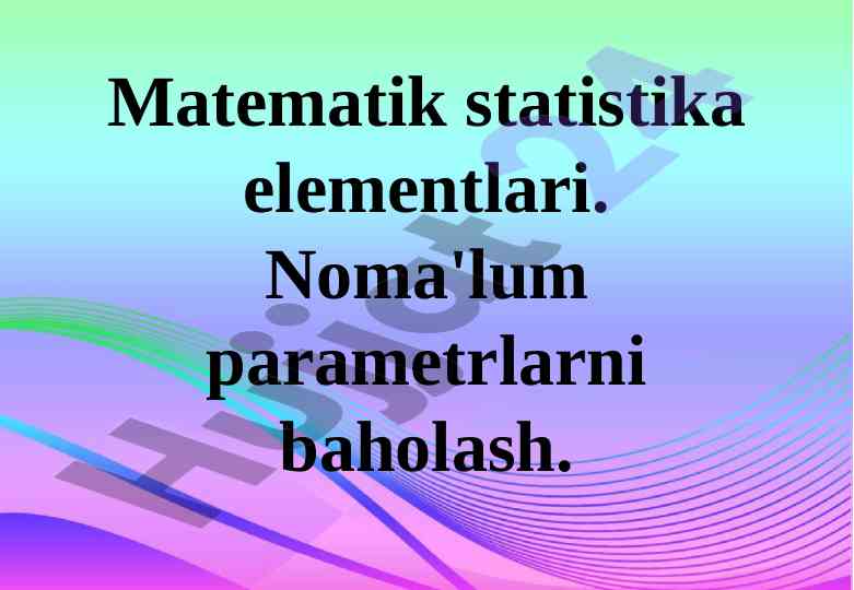 Matematik Statistika Elementlari